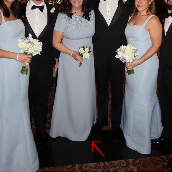 MAC DUGGAL Powder Blue High Neck Rhinestone Embellished Crepe Gown (Style 50038) - Picture 11 of 14